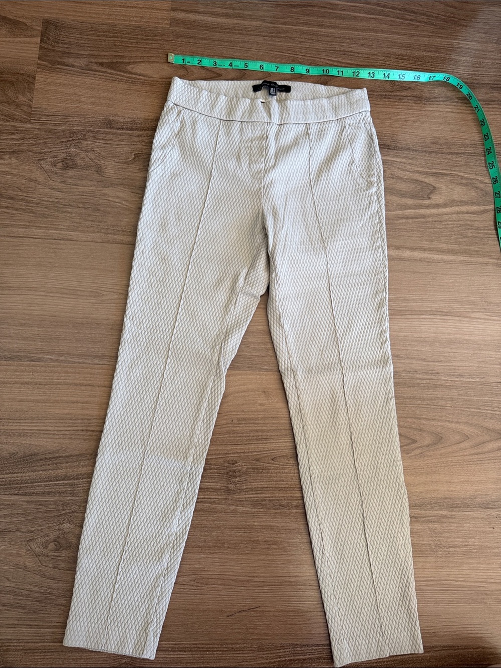 Jasmine and Juliana Slim Cream Textured Pull-On Ponte Pants 2